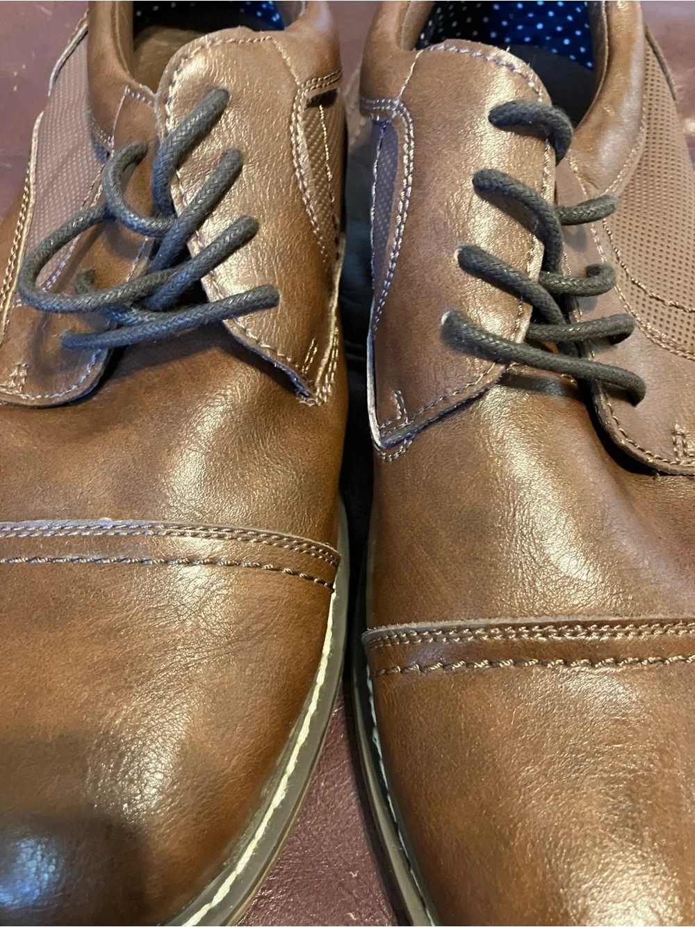 Steve Madden size 5 Brown Leather lace up shoes Kids Teens